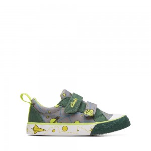 Clarks Foxing Lo Toddler καμβα παπουτσια για κοριτσια γκρι | GR384750