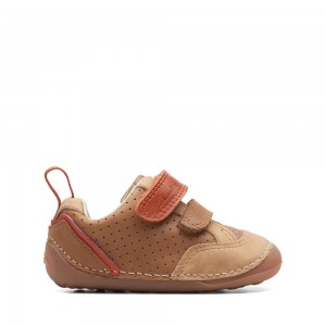 Clarks Tiny Sky Toddler Παπουτσια για αγορια καφε | GR124856