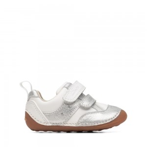 Clarks Tiny Sky Toddler Παπουτσια για κοριτσια ασπρα μεταλλικός | GR372815