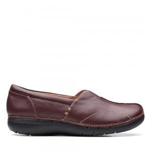 Clarks Un Loop Stride Φλατ Παπουτσια γυναικεια μπορντο | GR760129