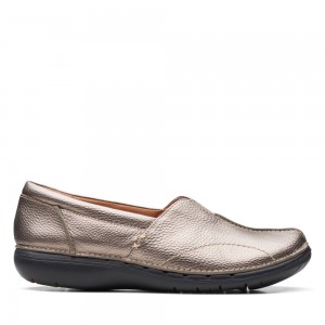 Clarks Un Loop Stride Φλατ Παπουτσια γυναικεια ασημι | GR918205