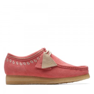 Clarks Wallabee Παπουτσια ανδρικα ροζ | GR314795