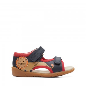 Clarks Zora Jungle Toddler Σανδαλια για αγορια Navy/Red | GR980576