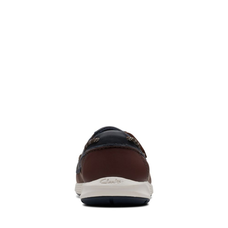 Clarks ATL Sail Go παπουτσια ιστιοπλοιας ανδρικα Navy/Brown | GR098432