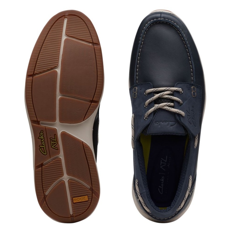 Clarks ATL Sail Go παπουτσια ιστιοπλοιας ανδρικα σκουρο μπλε | GR896341