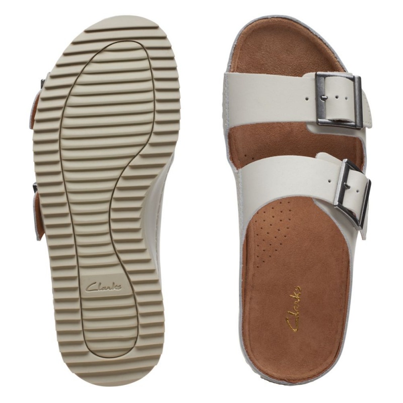 Clarks Brookleigh Sun Σαγιοναρεσ γυναικεια ασπρα | GR392164