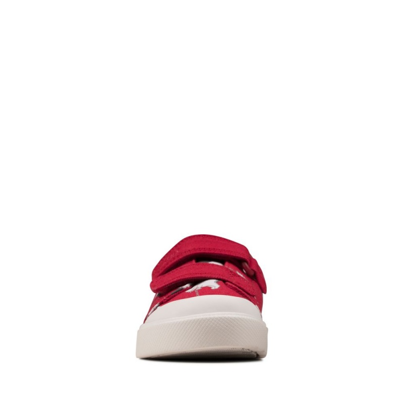 Clarks City Bright Toddler καμβα παπουτσια για κοριτσια κοκκινα | GR309847