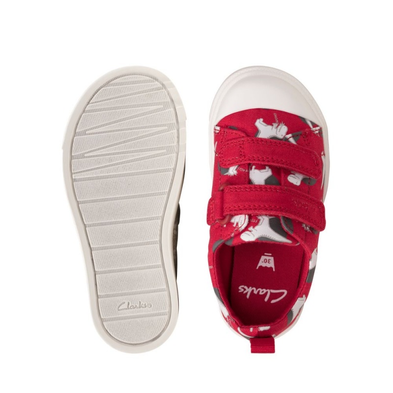 Clarks City Bright Toddler καμβα παπουτσια για κοριτσια κοκκινα | GR309847