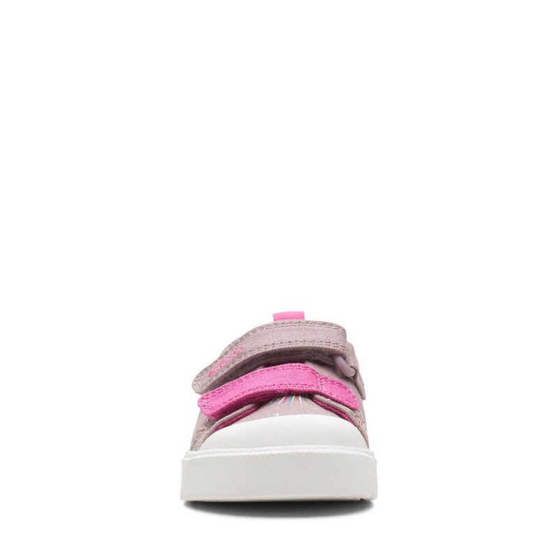 Clarks City Bright Toddler καμβα παπουτσια για κοριτσια ροζ | GR562398