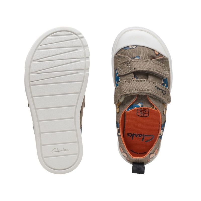 Clarks City Bright Toddler καμβα παπουτσια για κοριτσια Χακί | GR982104