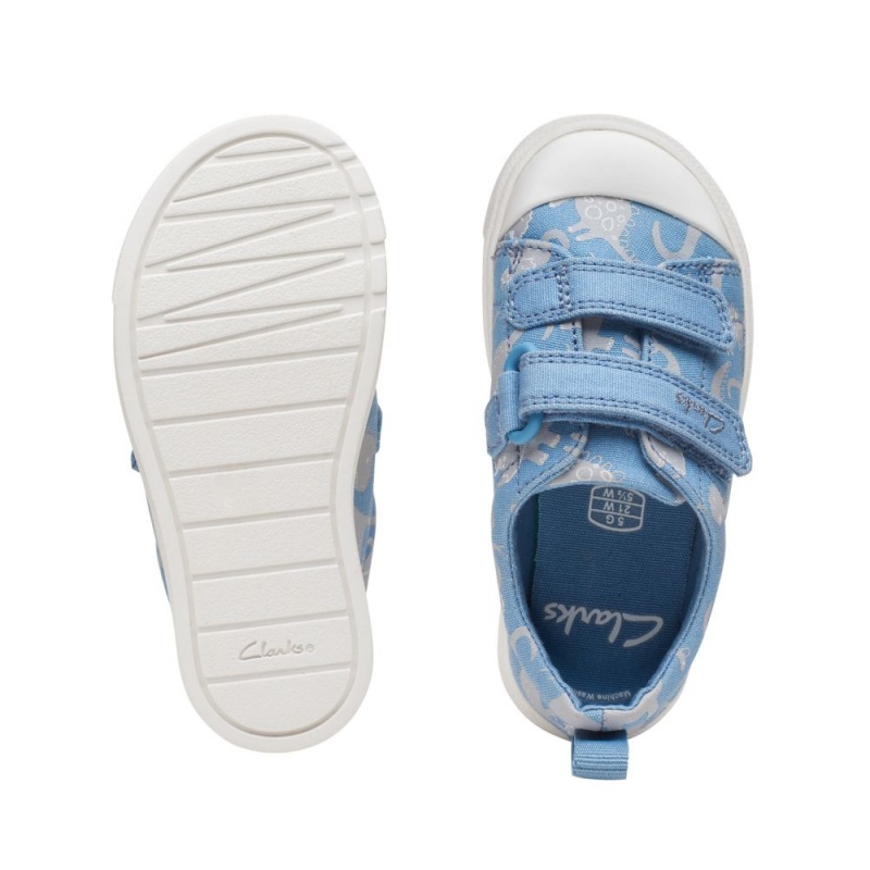 Clarks City Bright Toddler καμβα παπουτσια για αγορια μπλε Πολύχρωμο | GR396147