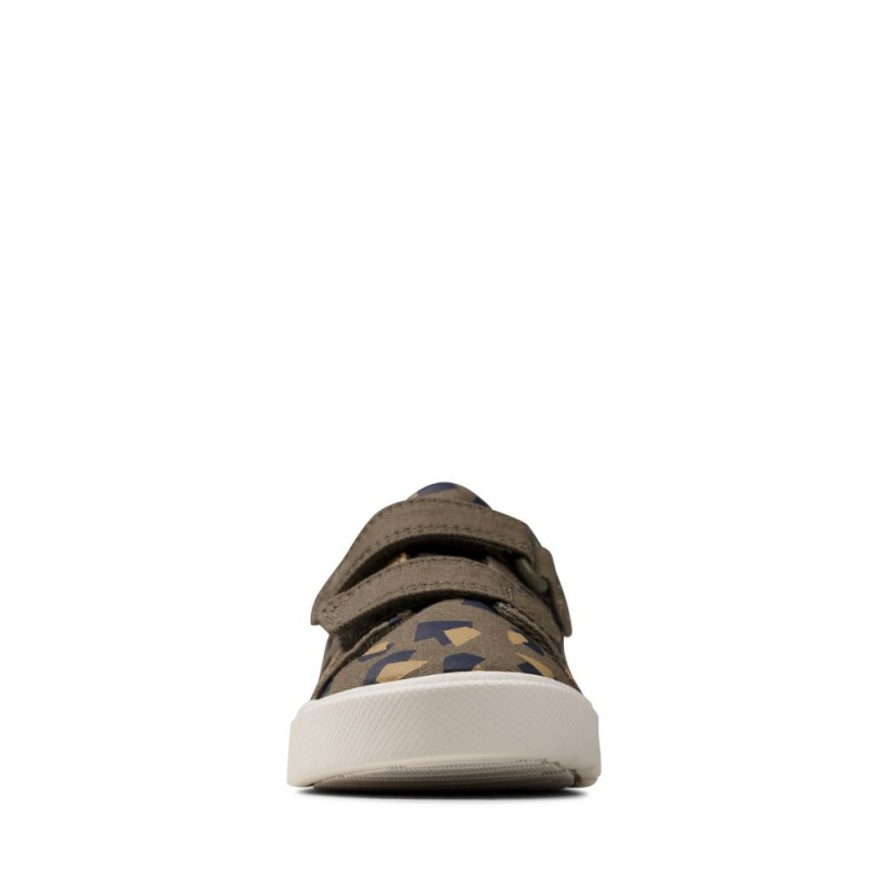 Clarks City Bright Toddler καμβα παπουτσια για κοριτσια Ελιά καμουφλάζ | GR920486