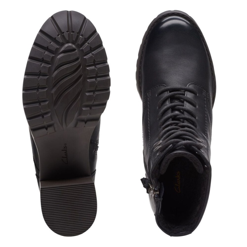 Clarks Clarkwell δαντελα Μποτακια με τακουνι γυναικεια μαυρα | GR804635