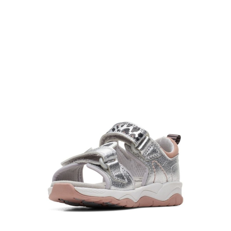 Clarks Clowder Print Toddler Σανδαλια για κοριτσια ασημι | GR328940