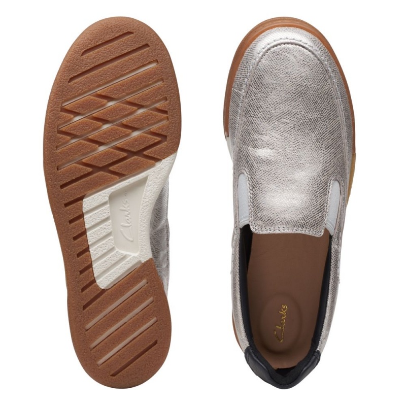 Clarks Craft Match Slip Αθλητικα Παπουτσια γυναικεια ασημι | GR027916