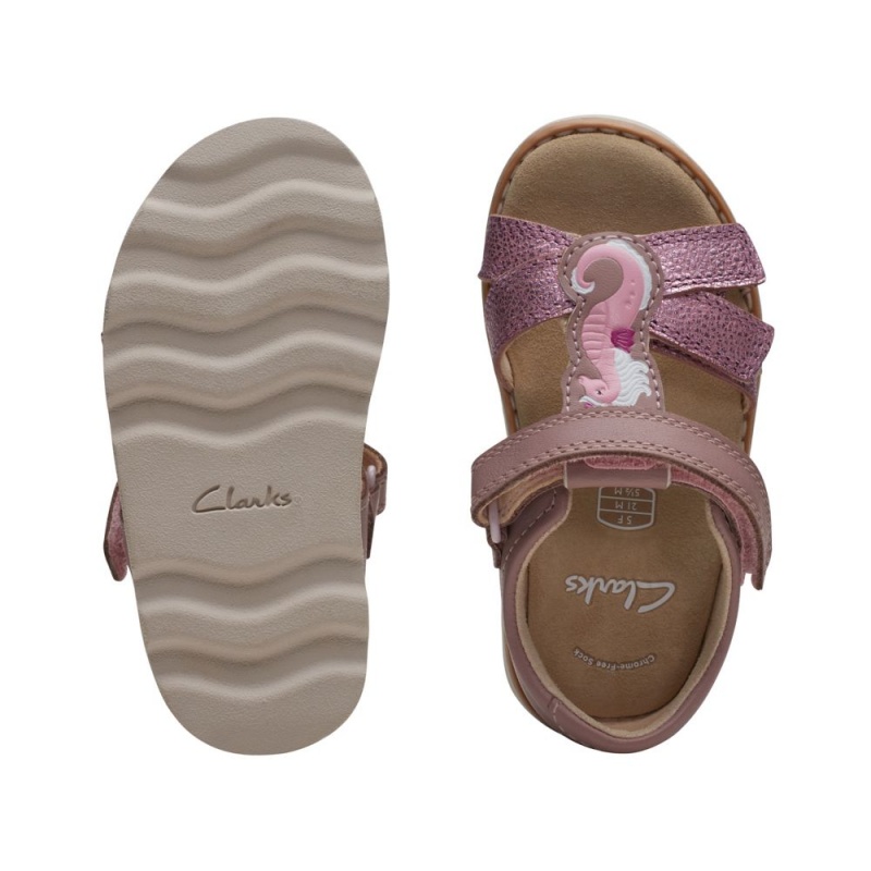 Clarks Crown Brill Toddler Σανδαλια για κοριτσια ροζ | GR496571