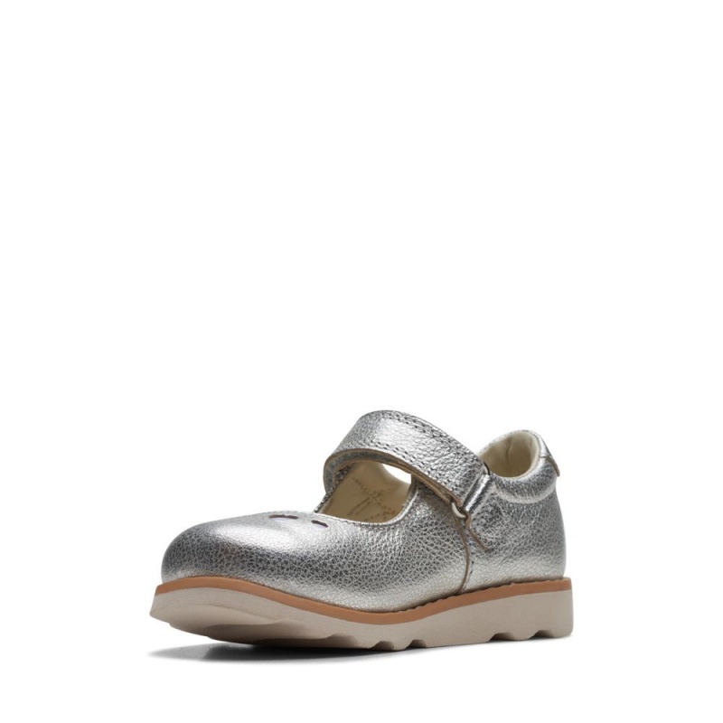 Clarks Crown Jane Toddler Παπουτσια για κοριτσια μεταλλικός | GR769520