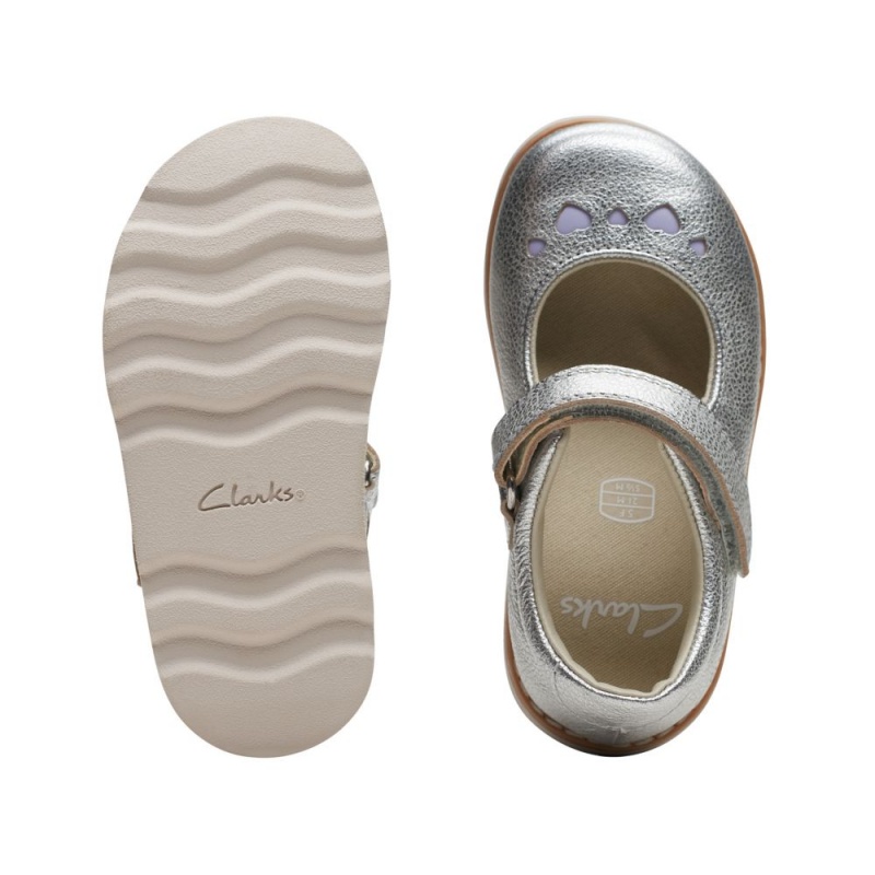 Clarks Crown Jane Toddler Παπουτσια για κοριτσια μεταλλικός | GR769520