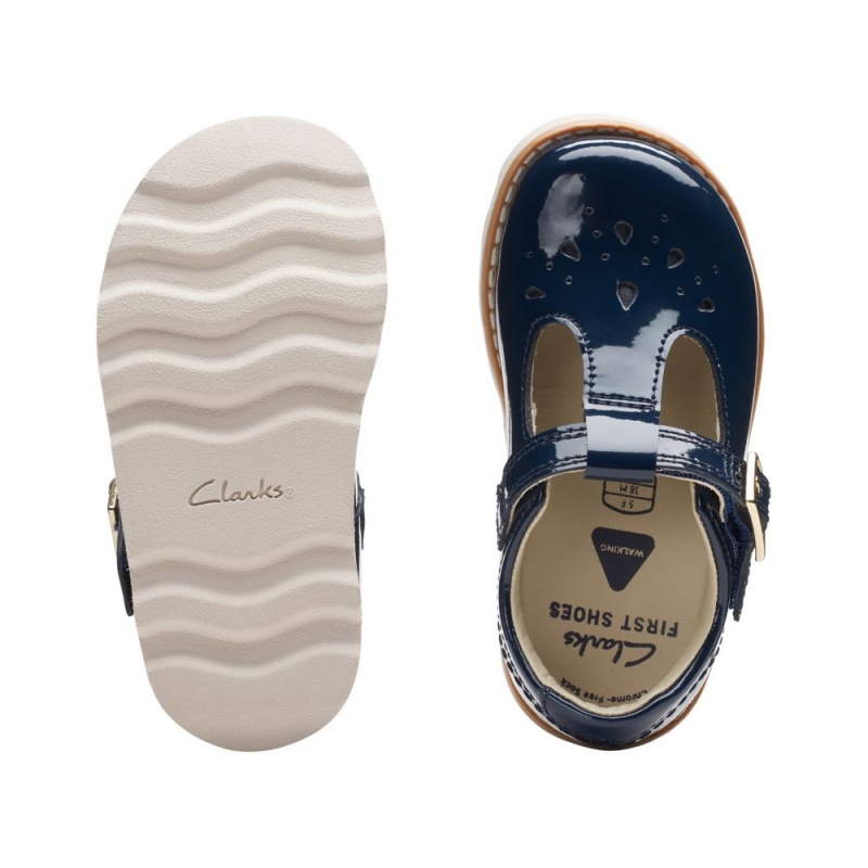 Clarks Crown Print Toddler Παπουτσια για κοριτσια σκουρο μπλε | GR875641