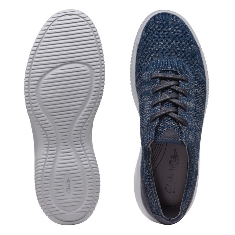 Clarks Donaway Knit Αθλητικα Παπουτσια ανδρικα σκουρο μπλε | GR436102