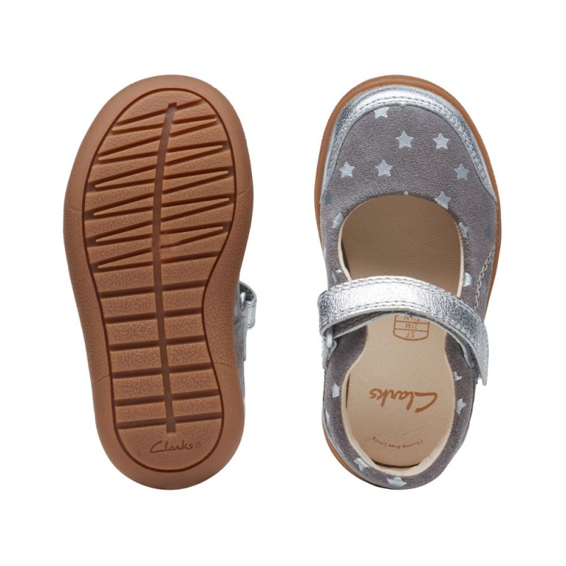 Clarks Flash Bright Toddler Παπουτσια για κοριτσια ασημι | GR526381