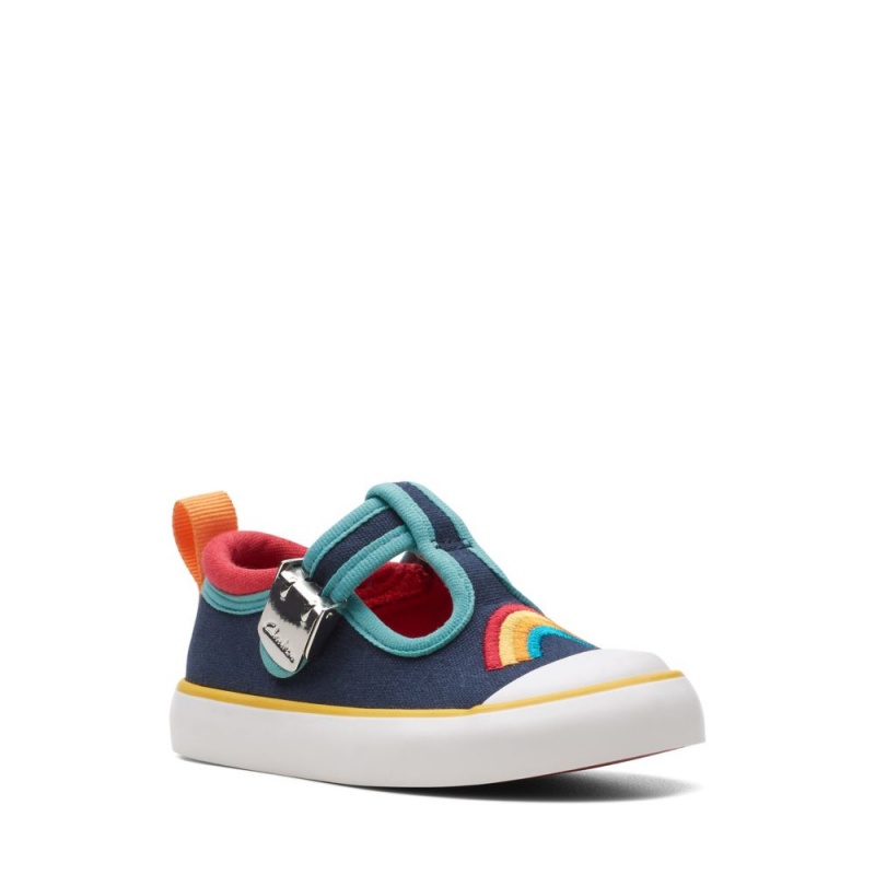 Clarks Foxing Dancer Toddler καμβα παπουτσια για κοριτσια σκουρο μπλε | GR827951