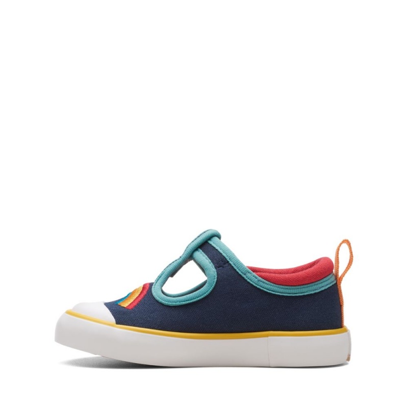 Clarks Foxing Dancer Toddler καμβα παπουτσια για κοριτσια σκουρο μπλε | GR827951