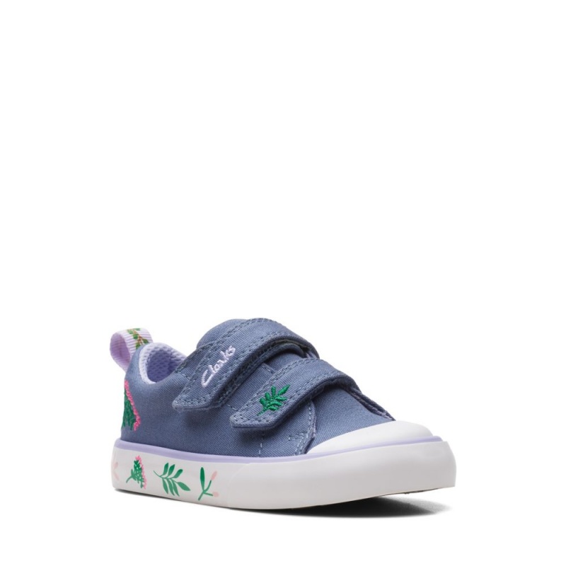 Clarks Foxing Lo Toddler καμβα παπουτσια για κοριτσια μπλε | GR275864