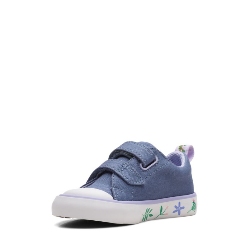 Clarks Foxing Lo Toddler καμβα παπουτσια για κοριτσια μπλε | GR275864