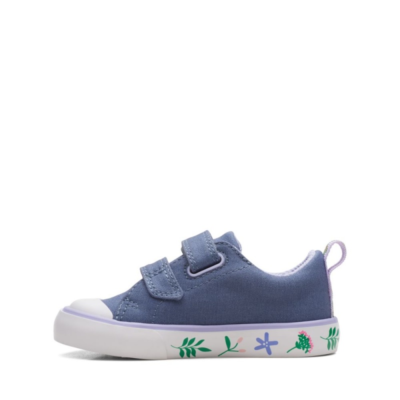 Clarks Foxing Lo Toddler καμβα παπουτσια για κοριτσια μπλε | GR275864