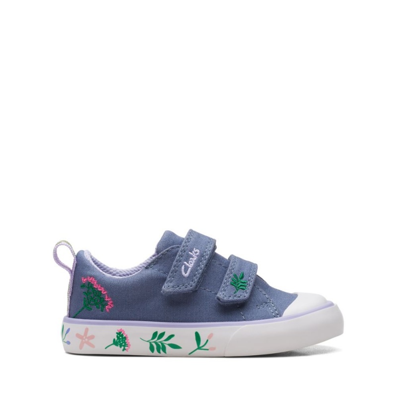 Clarks Foxing Lo Toddler καμβα παπουτσια για κοριτσια μπλε | GR275864