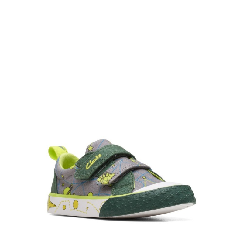 Clarks Foxing Lo Toddler καμβα παπουτσια για κοριτσια γκρι | GR384750