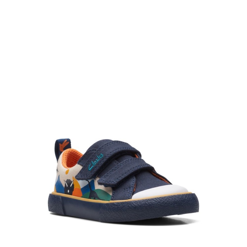 Clarks Foxing Play Toddler καμβα παπουτσια για κοριτσια σκουρο μπλε | GR298013