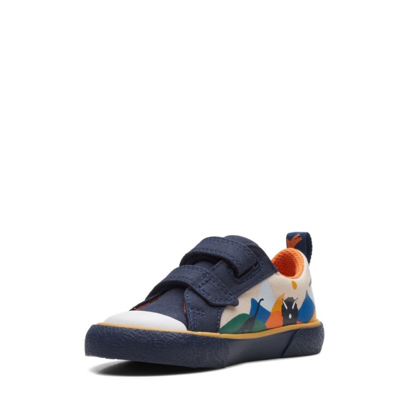 Clarks Foxing Play Toddler καμβα παπουτσια για κοριτσια σκουρο μπλε | GR298013