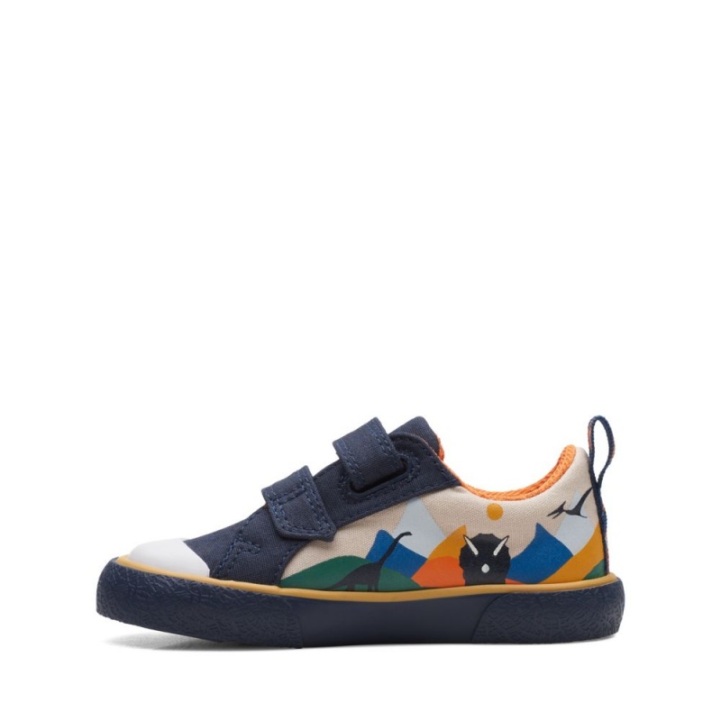 Clarks Foxing Play Toddler καμβα παπουτσια για κοριτσια σκουρο μπλε | GR298013