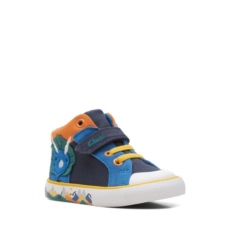 Clarks Foxing Pop Toddler καμβα παπουτσια για κοριτσια σκουρο μπλε | GR380725