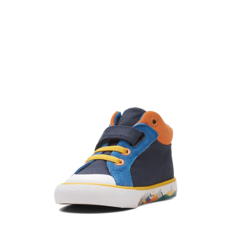 Clarks Foxing Pop Toddler καμβα παπουτσια για κοριτσια σκουρο μπλε | GR380725