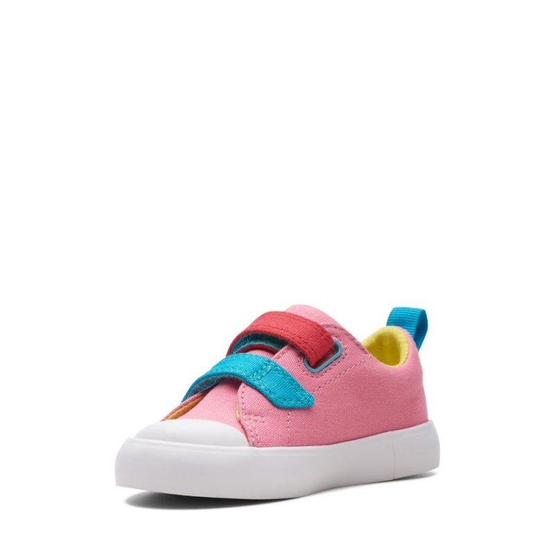 Clarks Foxing Tor Lo Toddler καμβα παπουτσια για κοριτσια ροζ | GR379628