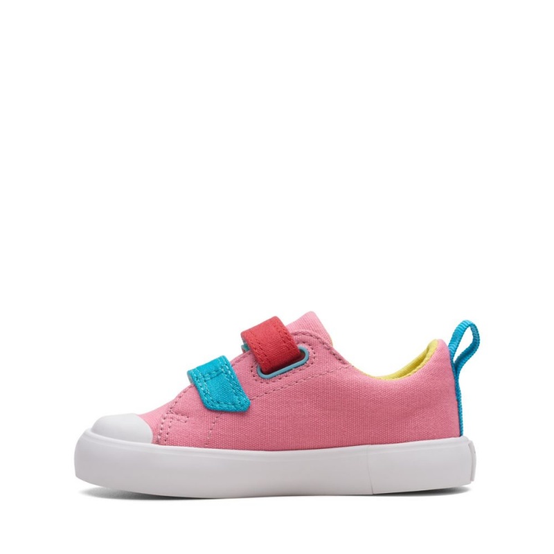 Clarks Foxing Tor Lo Toddler καμβα παπουτσια για κοριτσια ροζ | GR379628