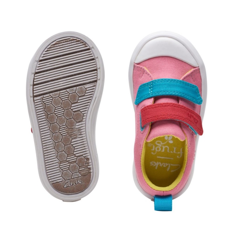 Clarks Foxing Tor Lo Toddler καμβα παπουτσια για κοριτσια ροζ | GR379628