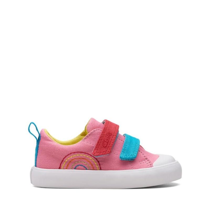 Clarks Foxing Tor Lo Toddler καμβα παπουτσια για κοριτσια ροζ | GR379628