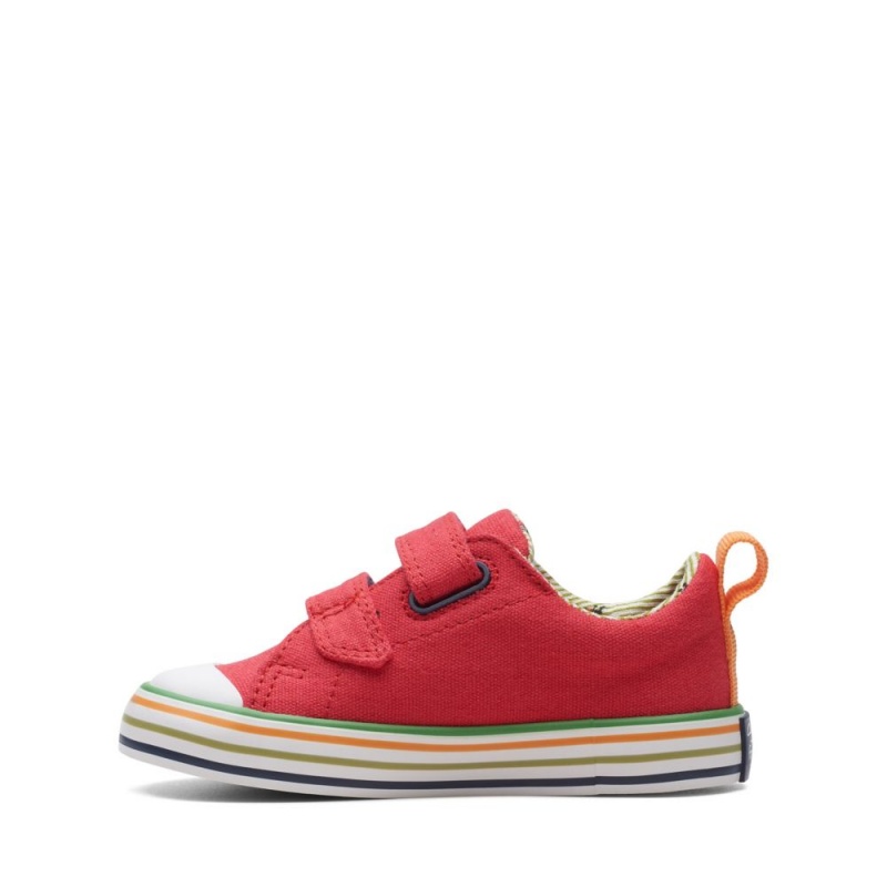 Clarks Foxing Tor Lo Toddler καμβα παπουτσια για αγορια κοκκινα | GR497312