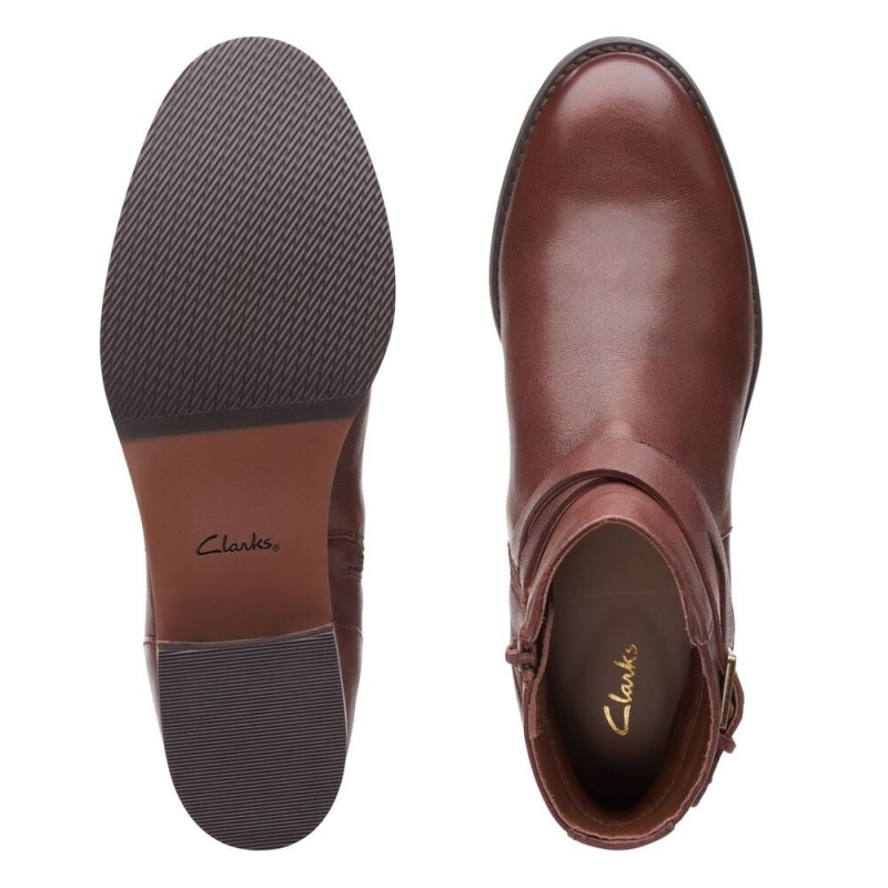 Clarks Hamble Buckle Μποτακια γυναικεια καφε | GR634759