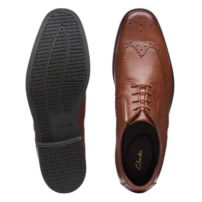 Clarks Howard Wing επισημα παπουτσια ανδρικα σκούρο καφε | GR265978