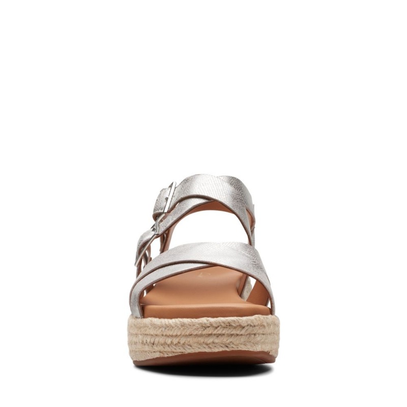 Clarks Kimmei Buckle Πεδιλα Πλατφορμεσ γυναικεια ασημι μεταλλικός | GR172408