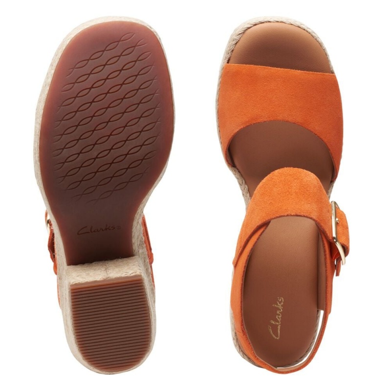 Clarks Kimmei Hi Strap Ψηλοτακουνα Πεδιλα γυναικεια πορτοκαλι | GR526378