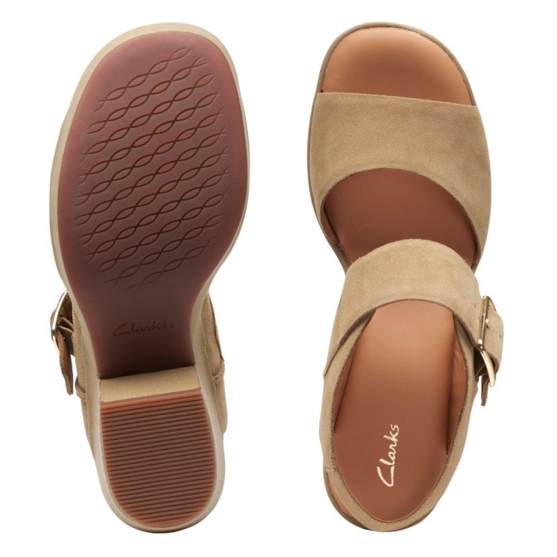 Clarks Kimmei Hi Strap Ψηλοτακουνα Πεδιλα γυναικεια σκούρο καφε | GR235971