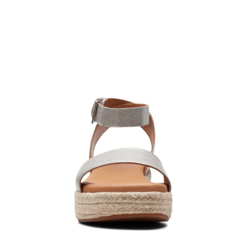 Clarks Kimmei Ivy Πεδιλα Πλατφορμεσ γυναικεια ασημι μεταλλικός | GR716239