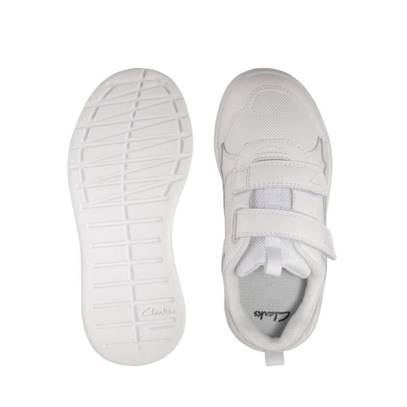 Clarks Orbit Sprint Toddler Παπουτσια για σχολειο για αγορια ασπρα | GR029468