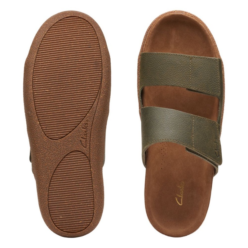 Clarks Pilton Strap Σανδαλια ανδρικα σκούρο Ελιά | GR350672